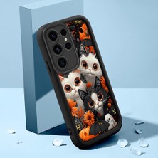 HONTINGA Samsung Galaxy S23 Ultra ile Uyumlu Kılıf Kamera Koruyucu Basitlik Anti Düşme Kamera Korumalı Kedi Siyah Desen Yumuşak Silikon Couple Telefon Kılıfı Kadın ve Erkek Için Uygundur K2-0677