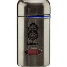 Lubinski Lion Kapaklı Delicili Tek Torch Puro Çakmağı Gunmetal LB-106