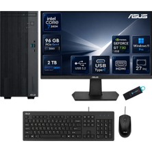 Asus Expertcenter P500MV Core 7 240H 96 GB Ddr5 2 Tb SSD Gt 730 Ekran Kartı Windows 11 Pro Masaüstü Bilgisayar + 27 Inç Asus Monitör Seti P500MVC7GT730RNP31
