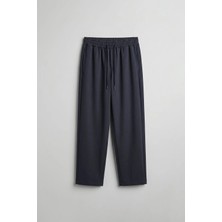 Abluka Online Erkek Relaxed Fit Lastikli Bel Pileli Pantolon Lacivert