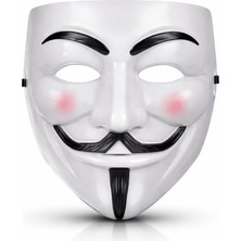 Bezos V Mask Premium Vendetta Beyaz Maske (Guy Fawkes Stil)