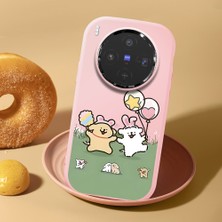 HONTINGA Vivo X300 ile Uyumlu Kılıf Kamera Korumalı Düşüme Önleyici Kamera Koruyucu Pembe Yumuşak Silikon Couple Telefon Kılıfı Karikatür Desenli K4-0435