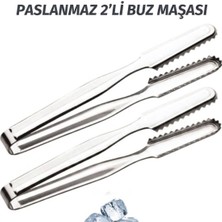2'li Paslanmaz Çelik Buz Maşası Tırtıklı
