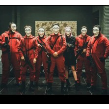Bezos Koreli Hırsız Teatral Hahoe Maskesi - Para Heist Maskesi - Dali Maskesi