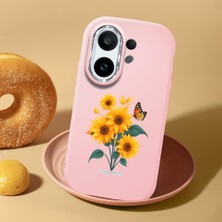 HONTINGA Vivo X200 Fe ile Uyumlu Kılıf Kamera Korumalı Düşüme Önleyici Kamera Koruyucu Pembe Yumuşak Silikon Couple Telefon Kılıfı Çiçekli Desenli K4-0436