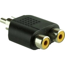 Elektromer 1 RCA Erkek 2 RCA Dişi Çevirici Jack