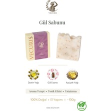 VECURIS Aromaterapi Gül Sabunu | Gül Yaprakları ve Zeytin Yağı | Doğal Sa