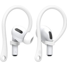 Caseonn Apple Airpods Pro 3 / Airpods Pro 2 / Airpods Pro Kulak Üstü Kulaklık Tutucu Spor Kanca, Esnek Silikon Düşme Önleyici Askı Beyaz