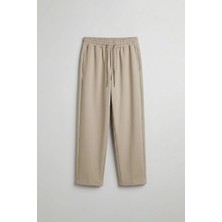 Abluka Online Erkek Relaxed Fit Lastikli Bel Pileli Pantolon Bej