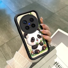 HONTINGA Vivo X300 Pro ile Uyumlu Kılıf Kamera Koruyucu Basitlik Anti Düşme Kamera Korumalı Şirin Kedi Panda Siyah Desen Yumuşak Silikon Couple Telefon Kılıfı Kadın ve Erkek Için Uygundur K2-0676