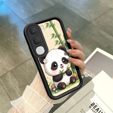 HONTINGA Vıvo Y31 5g ile Uyumlu Kılıf Kamera Koruyucu Basitlik Anti Düşme Kamera Korumalı Şirin Kedi Panda Siyah Desen Yumuşak Silikon Couple Telefon Kılıfı Kadın ve Erkek Için Uygundur K2-0676