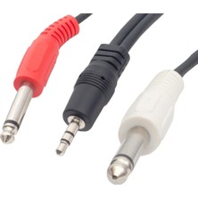 Elektromer Powermaster PM-13934 3.5 Mm Stereo Erkek - 2x6.3 Mm Mono Erkek Ses Kablosu (5 Metre)