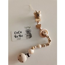 Coco Bebe %100 Doğal Ahşap Emzik Askısı Zinciri Özelleştirilebilir Tasarım