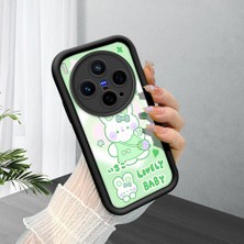 HONTINGA Vivo X300 ile Uyumlu Kılıf Kamera Koruyucu Basitlik Anti Düşme Kamera Korumalı Şirin Kedi Doraemon Siyah Desen Yumuşak Silikon Couple Telefon Kılıfı Kadın ve Erkek Için Uygundur K2-0679