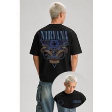 Fuddy Moda Unisex Nirvana Members Name Sırt Baskılı Tişört, Oversize Rock Band Temalı Bisiklet Yaka Tshirt