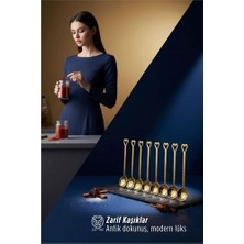 Mey Ithalat® 8'li Lüks Gold Zamak Ölçü ve Baharat Kaşığı Seti - Özel Tasarım 722902