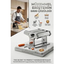 Mey Ithalat® Profesyonel Erişte ve Makarna Makinesi - 7 Ayarlı Çelik Hamur Açma Spagetti Makinası  723137