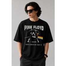 Fuddy Moda Unisex Oversize Pink Floyd North American Tour 75 Baskılı Rock Band Temalı Tişört