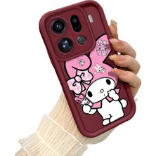 HONTINGA Oppo Find X9 Pro 5g  ile Uyumlu Kılıf Kamera Koruyucu Basitlik Anti Düşme Kamera Korumalı My Melody Bordo Desen Yumuşak Silikon Couple Telefon Kılıfı Kadın ve Erkek Için Uygundur K2-7407