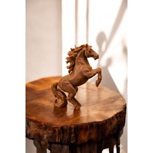 Atılgan 3D Dekoratif At Biblo - Modern Masaüstü Aksesuarı ve At Figürü - 15 cm - Kahverengi