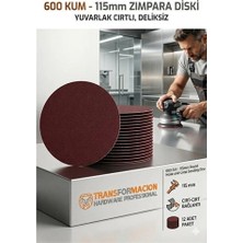 Mey Ithalat® 12 Adet 600 Kum Yuvarlak Cırtlı Zımpara Diski 115 mm Deliksiz Zımpara Kağıdı 723222