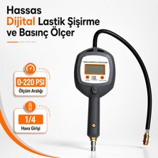 Badem10 Digital Lastik Şişirme ve Basınç Ölçer Cihazı Dijital Ekranlı Oto Araç Hava Pompası Aparatı
