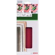 Bosch Titreşimli Zımpara Kağıdı 10'lu 93 x 230 mm 180 Kum 8 Delik Yüksek Performanslı