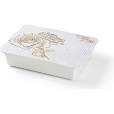 Lotus Melamin 4'lü Kahvaltılık Cam Kase Için Özel Silikon Kapaklı 31 x 22 cm Yüks:7 Cm-10 Pç.