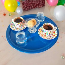 Bereka Metal Sunum Tepsisi, Kahve Tepsisi, Çay Tepsisi, 32 cm Yuvarlak Tepsi
