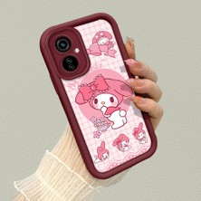 HONTINGA Tecno Camon 19 Neo ile Uyumlu Kılıf Kamera Koruyucu Basitlik Anti Düşme Kamera Korumalı My Melody Bordo Desen Yumuşak Silikon Couple Telefon Kılıfı Kadın ve Erkek Için Uygundur K2-7407