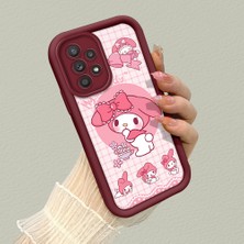 HONTINGA Samsung Galaxy A52S 5g ile Uyumlu Kılıf Kamera Koruyucu Basitlik Anti Düşme Kamera Korumalı My Melody Bordo Desen Yumuşak Silikon Couple Telefon Kılıfı Kadın ve Erkek Için Uygundur K2-7407