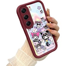 HONTINGA Tecno Camon 40 ile Uyumlu Kılıf Kamera Koruyucu Basitlik Anti Düşme Kamera Korumalı Kuromi Bordo Desen Yumuşak Silikon Couple Telefon Kılıfı Kadın ve Erkek Için Uygundur K2-7408