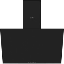 Simfer 60CM Klasik Eğik Siyah Tek Cam Push Buton LED Lamba