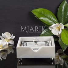 Miarik Design Beyaz Mermer Kare Peçetelik