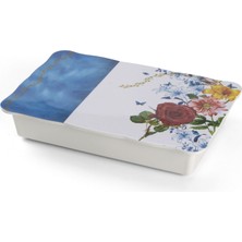 Lotus Melamin 6'lı Kahvaltılık Cam Kase Için Özel Silikon Kapaklı  36 x 24 cm Yüks:7 Cm-14 Pç.