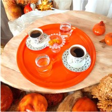 Bereka Metal Sunum Tepsisi, Kahve Tepsisi, Çay Tepsisi, 32 cm Yuvarlak Tepsi