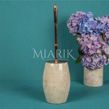 Miarik Design Bej Mermer Oval Tuvalet Fırçası