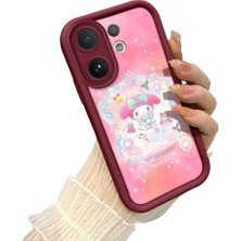 HONTINGA Vıvo V60  ile Uyumlu Kılıf Kamera Koruyucu Basitlik Anti Düşme Kamera Korumalı Melody Bordo Desen Yumuşak Silikon Couple Telefon Kılıfı Kadın ve Erkek Için Uygundur K2-7409