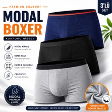 Jhena 3 Adet Pamuklu Erkek Modal Boxer, Erkek Iç Giyim, Erkek Boxer