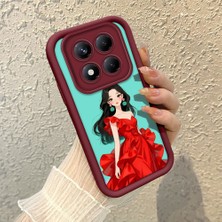 HONTINGA Xiaomi Redmi Note 14 Pro Plus ile Uyumlu Kılıf Kamera Koruyucu Basitlik Anti Düşme Kamera Korumalı Güzel Bayan Bordo Desen Yumuşak Silikon Couple Telefon Kılıfı Kadın ve Erkek Için Uygundur K2-7410