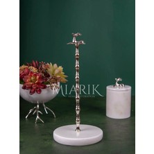 Miarik Design Mermer Tabanlı Ceylan Aksesuarli Pirinç Peçetelik Havluluk (Gold)