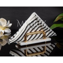Miarik Design Beyaz Mermer Gold Tutaçlı Peçetelik