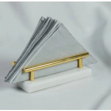 Miarik Design Beyaz Mermer Gold Peçetelik