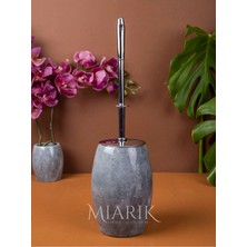 Miarik Design Gümüş Detaylı Oval Tuvalet Fırçası