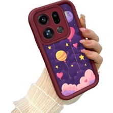 HONTINGA Oppo Find X9 Pro 5g  ile Uyumlu Kılıf Kamera Koruyucu Basitlik Anti Düşme Kamera Korumalı Melody Bordo Desen Yumuşak Silikon Couple Telefon Kılıfı Kadın ve Erkek Için Uygundur K2-7409