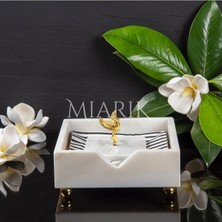 Miarik Design Beyaz Mermer Kare Peçetelik