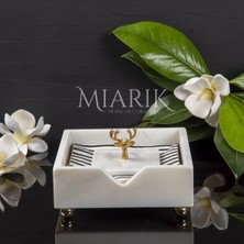 Miarik Design Beyaz Mermer Kare Peçetelik