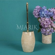 Miarik Design Bej Mermer Oval Tuvalet Fırçası