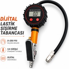 Badem10 Digital Göstergeli Lastik Şişirme Tabancası Basınç Ölçer 0-250 Psı 1/4 Hortum Girişli