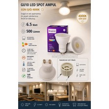 Braytron 6.5W Günışığı GU10 Duylu Çanak LED Spot Ampul 4000K (Starter Duylu) 220 Volt 6.5 Watt